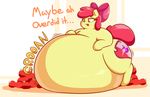  apple_bloom_(mlp) belly big_belly big_butt butt cutie_mark earth_pony english_text equine female friendship_is_magic fur graphene hair hooves horse huge_butt long_hair mammal my_little_pony overweight pony simple_background solo sound_effects text thick_thighs wide_hips young 