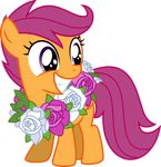  2013 absurd_res alpha_channel equine female feral flower friendship_is_magic hair hi_res mammal my_little_pony pegasus plant purple_hair scootaloo_(mlp) simple_background smile solo spier17 transparent_background wings 