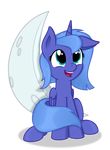  2014 absurd_res alpha_channel blue_eyes blue_fur blue_hair equine female friendship_is_magic fur hair hi_res horn mammal moon my_little_pony princess_luna_(mlp) simple_background smile solo spier17 transparent_background winged_unicorn wings young 