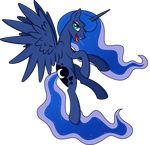  2014 absurd_res alpha_channel blue_eyes blue_fur blue_hair candy cutie_mark equine female food friendship_is_magic fur hair hi_res horn lollipop looking_at_viewer mammal my_little_pony princess_luna_(mlp) simple_background smile solo spier17 tongue transparent_background winged_unicorn wings 
