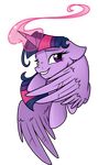  2014 absurd_res alpha_channel blush equine feathers female friendship_is_magic fur hair hi_res horn looking_at_viewer magic mammal multicolored_hair my_little_pony purple_eyes purple_feathers purple_fur simple_background smile solo spier17 transparent_background twilight_sparkle_(mlp) winged_unicorn wings 