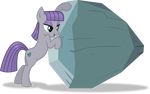  2014 absurd_res alpha_channel cutie_mark earth_pony equine eyeshadow female friendship_is_magic fur green_eyes grey_fur hair hi_res horse makeup mammal maud_pie_(mlp) my_little_pony pony purple_hair rock simple_background smile solo spier17 tom_(mlp) transparent_background 