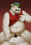  2016 anal anal_penetration balls bear belly blush cum fur kronebear kronexfire male male/male mammal nipples nude open_mouth overweight penetration penis simple_background slightly_chubby teeth tongue 