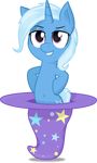  2014 absurd_res alpha_channel blue_hair equine female friendship_is_magic hair hat hi_res horn looking_at_viewer mammal multicolored_hair my_little_pony purple_eyes simple_background smile solo spier17 transparent_background trixie_(mlp) two_tone_hair unicorn wizard_hat 