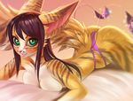  2016 anthro brown_hair feline female green_eyes hair looking_at_viewer mammal nude sif smile stripes 