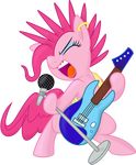 2013 absurd_res alpha_channel alternate_hairstyle equine eyes_closed female feral friendship_is_magic fur guitar hair hi_res horse mammal microphone musical_instrument my_little_pony open_mouth piercing pink_fur pink_hair pinkie_pie_(mlp) pony simple_background singing spier17 transparent_background 