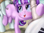  2016 animal_genitalia balls blue_eyes blush clip_clop cum cum_on_face cum_on_tongue cutie_mark earth_pony equine equine_penis erection faceless_male female feral friendship_is_magic group hair hi_res horn horse male male/female mammal multicolored_hair my_little_pony open_mouth outside penis pony starlight_glimmer_(mlp) tongue two_tone_hair unicorn vein 