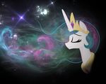  2013 crown equine eyes_closed female feral friendship_is_magic fur hair horn jewelry mammal multicolored_hair my_little_pony necklace princess_celestia_(mlp) sky smile solo spier17 star white_fur winged_unicorn wings 