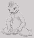  2016 cum cum_in_pussy cum_inside female feral humanoid machop mammal monochrome nintendo open_mouth pencil_(artwork) pok&eacute;mon pussy simple_background solo spreading traditional_media_(artwork) video_games white_background yaroul 