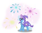  2013 absurd_res alpha_channel blue_hair cape clothing equine female fireworks friendship_is_magic hair hat hi_res horn magic mammal multicolored_hair my_little_pony purple_eyes simple_background smile solo spier17 star transparent_background trixie_(mlp) two_tone_hair unicorn wizard_hat 