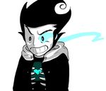  black_hair bone crossover don&#039;t_starve glowing glowing_eyes hair sans_(undertale) skeleton smile undertale video_games wilson_(don&#039;t_starve) 