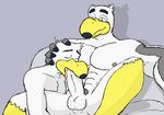  anthro avian ayden_(brogulls) bailey_(brogulls) balls bird brothers duo fellatio incest joejim33 male male/male oral penis seagull sex sibling 