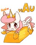  2016 blush crown equine fangs female friendship_is_magic gold_(metal) gold_bar horn joycall3 looking_at_viewer mammal my_little_pony princess_celestia_(mlp) solo winged_unicorn wings 