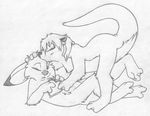  anthro barefoot bent_over buckteeth cub cute_fangs digitigrade duo eyes_closed female forehead_kiss gift greyscale hand_on_head jake_cottontail katie_kirster kissing lagomorph lying male male/female mammal mizzyam monochrome mustelid nude on_back on_one_leg one_eye_closed otter pencil_(artwork) rabbit side_view standing teeth traditional_media_(artwork) young 
