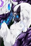  2016 anthro areola big_breasts blue_eyes breasts canine caprine clitoris digitigrade duo female fur furry glowing glowing_eyes hair hi_res kindred kindred_(lol) lamb_(league_of_legends) lamb_(lol) league_of_legends long_ears long_hair mammal mask monster navel nipples nude open_mouth pussy sheep simple_background smile spirit spread_legs spreading stomach thetroon trent_botelho video_games white_fur wolf wolf_(league_of_legends) wolf_(lol) 
