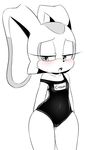  2016 anthro black_nose blush breasts camel_toe clothing cream_the_rabbit cub female fur hair half-closed_eyes hearlesssoul lagomorph mammal navel open_mouth rabbit solo sonic_(series) swimsuit teeth tongue video_games young 