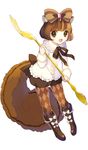  animal_ears argyle argyle_legwear bangs blouse blunt_bangs bob_cut boots bow brown brown_bow brown_eyes brown_footwear brown_hair brown_legwear brown_ribbon brown_shorts chipmunk_tail chokyuruiyu_(show_by_rock!!) commentary_request eyebrows eyebrows_visible_through_hair fork frills full_body gem hair_bow highres himaya holding holding_fork long_sleeves looking_at_viewer neck_ribbon open_mouth oversized_object pantyhose partial_commentary ribbon short_hair shorts show_by_rock!! simple_background sleeves_folded_up solo squirrel_ears squirrel_tail standing striped striped_bow tail white_background white_blouse white_bow 