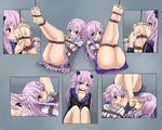  adult_neptune ass barefoot bdsm blush bondage bound bound_ankles bound_arms bound_thighs breasts cleavage cross_hair_ornament crying domination feet foot_kiss foot_licking foot_worship gag gag_removed gagged hair_ornament improvised_gag jitan777 licking medium_breasts multiple_girls nepgear neptune_(choujigen_game_neptune) neptune_(series) panties plantar_flexion scarf soles striped striped_panties tears thick_thighs thighs toes underwear wiggling_toes 