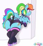  2018 anus blush butt clothed clothing cutie_mark digital_media_(artwork) dragk equine feathered_wings feathers female feral friendship_is_magic fur hair horse lipstick makeup mammal multicolored_hair my_little_pony pegasus pussy rainbow_dash_(mlp) simple_background skimpy solo sweat wings 