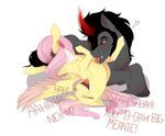  2015 english_text equine evehly female feral fluttershy_(mlp) friendship_is_magic horn king_sombra_(mlp) male mammal my_little_pony pegasus text unicorn wings 