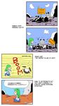  4koma chamupei charles_schulz_(style) comic cosplay crossover engrish highres kochiya_sanae kochiya_sanae_(cosplay) mouse multiple_girls nazrin nazrin_(cosplay) peanuts ranguage touhou translated trash_bag 