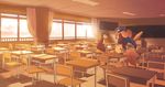  1girl classroom desk elysia_de_lute_ima handheld_game_console highres indoors kami_nomi_zo_shiru_sekai katsuragi_keima playstation_portable school_desk school_uniform sunset wakaki_tamiki 