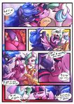  2016 atryl blue_eyes blue_fur clothed clothing collaboration comic dialogue english_text equine eyes_closed feathered_wings feathers female female/female feral friendship_is_magic fur group hair half-closed_eyes hi_res horn inside kissing long_hair mammal multicolored_hair my_little_pony princess_celestia_(mlp) princess_luna_(mlp) purple_fur sibling siden sisters smile text tongue tongue_out twilight_sparkle_(mlp) white_fur winged_unicorn wings 