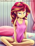  catchandweave clothing equestria_girls human looking_at_viewer mammal my_little_pony pants pshyszo sunset_shimmer_(eg) 