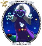  &lt;3 banner big_breasts big_eyes boss_monster breasts clothing dress eyelashes full_moon grass halloween holidays invalid_tag magic monster moon night night_sky pumpkin robe sea smile star text toby_fox tongue toriel undertale video_games walter_sache water 