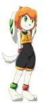  2015 alpha_channel anklet black_nose bracelet breasts canine clothed clothing cream_fur dog female freedom_planet freedom_planet_2 fur goshaag green_eyes hair jewelry mammal milla_basset orange_hair simple_background solo transparent_background video_games 