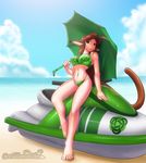  animal_humanoid anthro beach big_breasts bikini breasts brown_eyes brown_hair caribbean_blue cat cat_humanoid clothed clothing ear_tuft feline female hair huge_breasts human humanoid inner_ear_fluff jetski long_hair mammal nekonny seaside smile solo swimsuit tuft yuki_(caribbean_blue) 