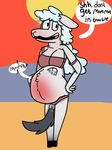  anthro breasts canine caprine cervine deer dolf mammal momiji_the_dolf_(artist) momiji_the_dolf_(character) pregnant sheep sweat unbirthing vore what wolf 