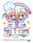  :d blue_eyes chibi crayon hat long_hair looking_at_viewer multiple_girls neptune_(series) open_mouth paint paint_can paintbrush painting rainbow ram_(choujigen_game_neptune) rom_(choujigen_game_neptune) short_hair siblings sisters smile source_request tsunako twins v-shaped_eyebrows 