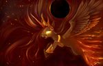  2014 abstract_background angry crown equine feathered_wings feathers female feral fire flying friendship_is_magic fur glowing glowing_eyes hair horn jewelry long_hair mammal my_little_pony necklace nightshroud princess_celestia_(mlp) royalty solar_eclipse solo sun winged_unicorn wings 