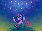  2016 cutie_mark equine female friendship_is_magic horn mammal my_little_pony night purple_eyes reuniclus_(artist) solo sparkles star telescope twilight_sparkle_(mlp) winged_unicorn wings 