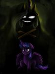  2015 abstract_background crown crying equine feathered_wings feathers female feral friendship_is_magic fur glowing glowing_eyes hair horn mammal multicolored_hair my_little_pony nightshroud princess_celestia_(mlp) puppet purple_eyes purple_feathers purple_fur smile tears twilight_sparkle_(mlp) winged_unicorn wings 