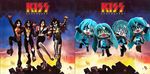  4girls ace_frehley ace_frehley_(cosplay) album_cover aqua_hair blue_eyes boots cosplay cover facepaint gene_simmons gene_simmons_(cosplay) hatsune_miku high_heels ken_kelly kiss_(rock_band) long_hair mikudayoo multiple_boys multiple_girls necktie parody paul_stanley paul_stanley_(cosplay) peter_criss peter_criss_(cosplay) pleated_skirt skirt source_request thigh_boots thighhighs twintails vocaloid 