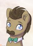  2015 alasou blue_eyes bow_tie brown_fur brown_hair doctor_whooves_(mlp) earth_pony equine facial_hair friendship_is_magic fur hair horse looking_at_viewer male mammal mustache my_little_pony patreon pony portrait solo 