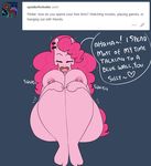  &lt;3 anthro areola big_breasts breasts earth_pony english_text equine erect_nipples female friendship_is_magic horse huge_breasts hugtastic_pinkie_pie mammal my_little_pony nipple_piercing nipples piercing pinkie_pie_(mlp) pony solo somescrub text 