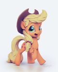  2015 applejack_(mlp) assasinmonkey blonde_hair cowboy_hat cutie_mark earth_pony equine female feral freckles friendship_is_magic fur green_eyes hair hat horse looking_at_viewer mammal my_little_pony orange_fur pony simple_background smile solo white_background 