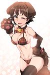  animal_costume animal_ears breasts cleavage collar dog_costume dog_ears dog_tail honda_mio idolmaster idolmaster_cinderella_girls jp06 looking_at_viewer medium_breasts one_eye_closed open_mouth paws smile solo tail 