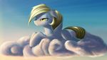  2015 amber_eyes blonde_hair cloud cutie_mark derpy_hooves_(mlp) equine feathered_wings feathers female feral friendship_is_magic fur grey_feathers grey_fur hair half-closed_eyes horse lying mammal my_little_pony pegasus pony sky solo wings zigword 