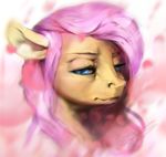  2015 abstract_background assasinmonkey blue_eyes equine female feral fluttershy_(mlp) friendship_is_magic frown fur hair horse looking_at_viewer mammal my_little_pony pegasus pink_hair solo wings yellow_fur 
