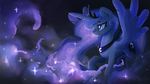  2015 blue_eyes blue_feathers blue_fur blue_hair cloud crown cutie_mark darkflame75 equine feathered_wings feathers female feral friendship_is_magic fur glowing hair hi_res horn jewelry mammal my_little_pony necklace princess_luna_(mlp) sky smile solo star winged_unicorn wings 