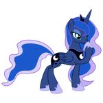  2014 absurd_res alpha_channel blue_eyes blue_feathers blue_fur blue_hair crown cutie_mark equine feathered_wings feathers female feral friendship_is_magic fur hair hi_res horn jewelry light262 mammal my_little_pony necklace princess_luna_(mlp) simple_background smile solo transparent_background winged_unicorn wings 