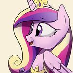  2014 crown darkflame75 equine feathered_wings feathers female feral friendship_is_magic fur hair horn mammal multicolored_hair my_little_pony pink_feathers pink_fur princess_cadance_(mlp) purple_eyes simple_background smile solo winged_unicorn wings 