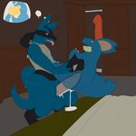  anthro balls cum drooling lucario male masturbation mcnasty nidoqueen nintendo penis plushie plushophilia pok&eacute;mon saliva solo tongue video_games 