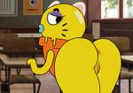 animal_humanoid anthro anus bent_over butt dessert female food humanoid ice_cream inanimate looking_back pussy sarah_g_lato the_amazing_world_of_gumball whiskers 