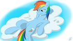  cloud cutie_mark equine hair horse lying mammal multicolored_hair my_little_pony pony rainbow_dash_(mlp) signature wan1357 wings 