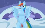  anthro bed bedroom bedroom_eyes breasts dnantti equine eyelashes female friendship_is_magic half-closed_eyes hands_behind_back horse mammal my_little_pony nipples nude pony pussy rainbow_dash_(mlp) seductive small_breasts smile solo wings 